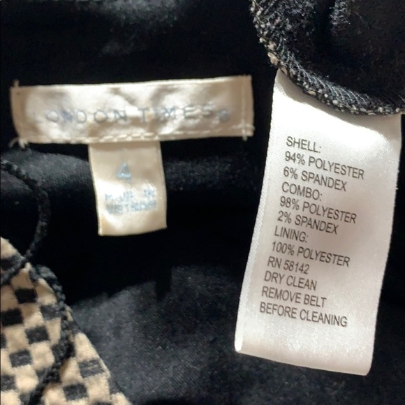 London Time Checkered Fit Flare Classic business babe office Dress 4 small black - Picture 4 of 8